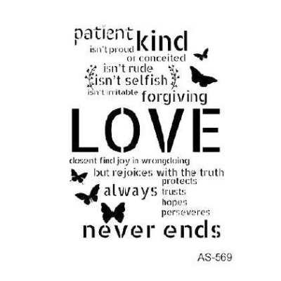 Stencil LOVE NEVER ENDS 21x30 CADENCE  AS569