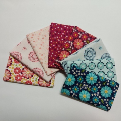 Conj. 8 FAT QUARTER "GATHERING" CORA'S QUILT BY SHELLEY CAVANA T1820A