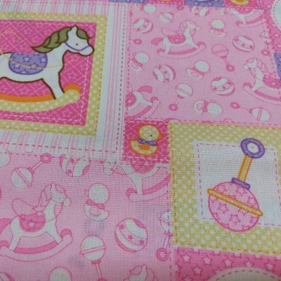 TECIDO infantil Cavalinho rosa