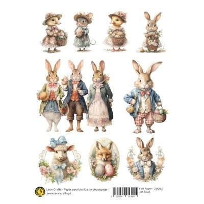 Papel de Arroz A4 - Vintage Easter 1302