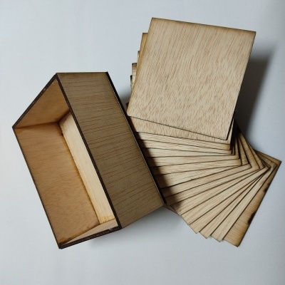 Caixa c/16 bases madeira APL