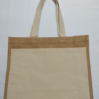 Saco juta c/bolso pano cru 35x43x15cm 36030