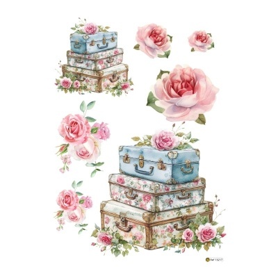 Papel Transfer Pro - Vintage flowers 1    20x28cm  13217