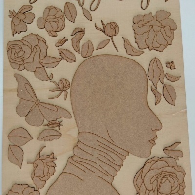 Quadro "Lady Butterfly" 50x70x1cm