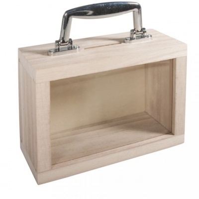 Malinha mealheiro madeira 18x8x13cm