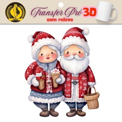 Papel Transfere 3D - Mr and Mrs Claus +/-7cm 13311