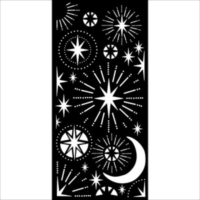 STENCIL STAMPERIA 12x25 Étoiles et lune de Noël KSTDL86