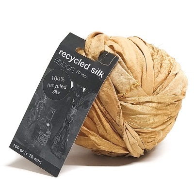 Fita Seda Natural reciclada OCRE