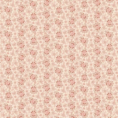 Papel de parede com padrão floral em tons de rosa e bege
