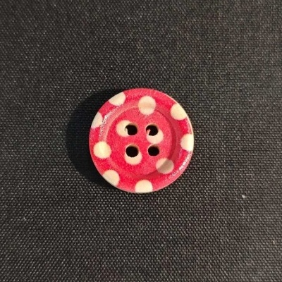 Botão madeira 15mm Vermelho Cs