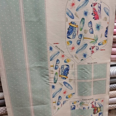 Painel 100% algodão alinhado Bolsa "Pão de Forma" SV04