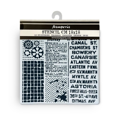 Stencil 18X18cm - Voyages Fantastiques mixed patterns  KSTDQ 99