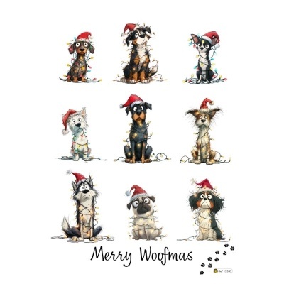 Papel Transfer Pro - Cães de Natal 20x28cm 13333