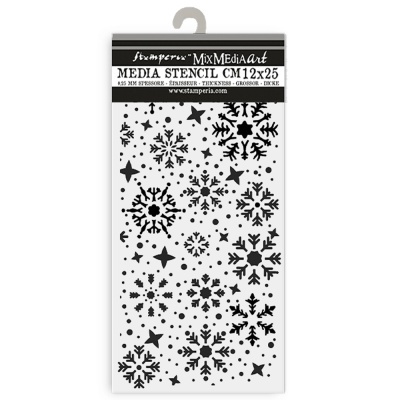 Stencil 12X25cm - Gear up for Christmas snowflakes  KSTDL 100