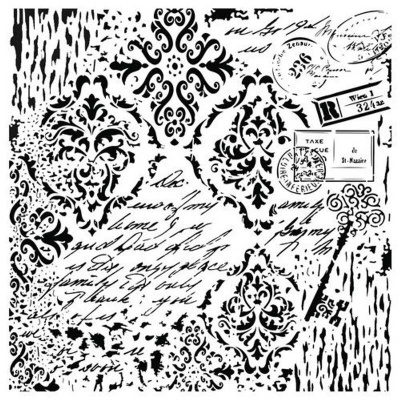 Stencil GRUNGE WALL MIDI 25x25cm CADENCE GCSM015