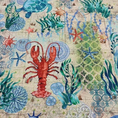 TECIDO STUDIO-E "DEEP BLUE SEA" BY GEOFF ALLEN 5785 T1700A