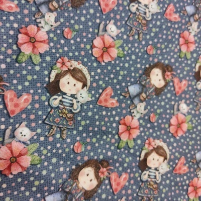 TECIDO FUXICOS E FRICOTES Boneca Azul AM003