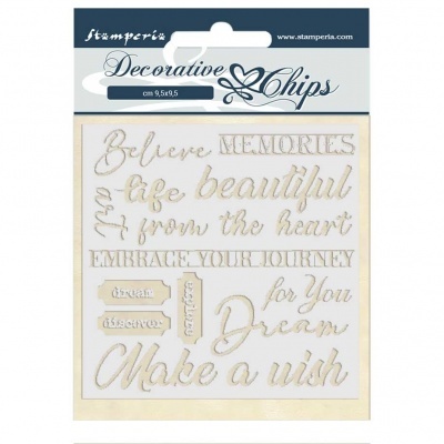 Stamperia Decorative Chips Atelier des Arts Quotes (SCB46)