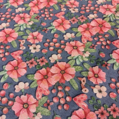 TECIDO FUXICOS E FRICOTES Floral Azul AM001