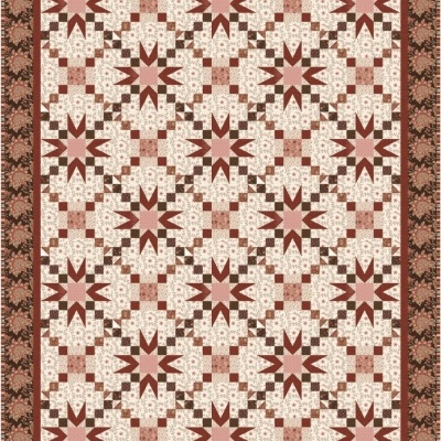 Tecido "EVELYN'S HOPE CHEST" FUNKY LEAF R101079D  RED