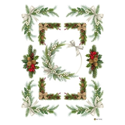 Papel Transfer Pro - Cantos decorativos de Natal 20x28cm  13334
