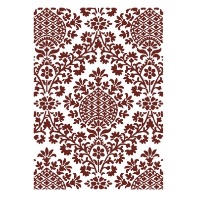 Padrão floral castanho sobre fundo branco