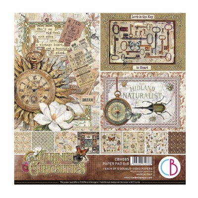 Bloco scrapbooking Ciao Bella 8"x8" (20,5x20,5cm) Cabinet of curiosities CBH085
