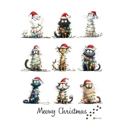 Papel Transfer Pro - Gatos de Natal 20x28cm  13332