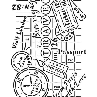 STENCIL 20X30CM 166 TRAVEL Ref. 440166