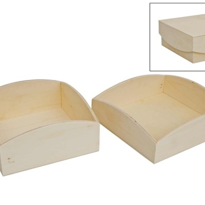 Conjunto 2 TABULEIROS madeira 17,5x17,5x7,5 - 19x19x6cm  871067