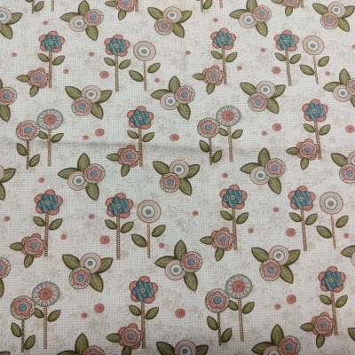 Tecido F&F Mini flores aplicadas "Vila de Amor"  VIL002