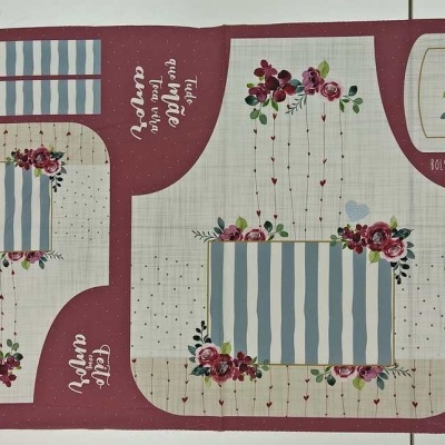 Tecido Painel CrissMazzer "Love" avental filha D15/21