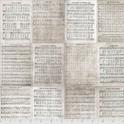 Tecido FreeSpirit Tim Holtz Eclectic Elements Classic Carol - Neutral PWTH161 T1684