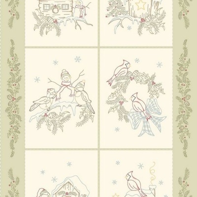 Tecido " SONGBIRD PANEL "  R190961P  SAGE