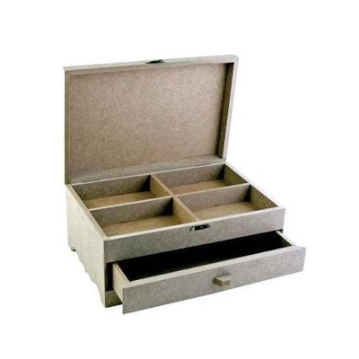 Caixa mdf CADENCE 30x20x14cm c/tampa e gaveta  650009