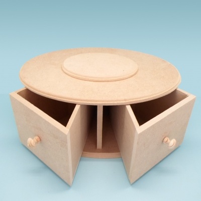 Caixa MDF oval com gavetas 29x21x12cm 9791.2