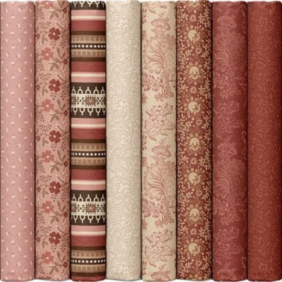 Tecido "EVELYN'S HOPE CHEST" FUNKY LEAF R101079D  RED