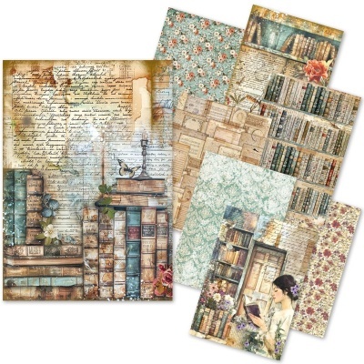 Bloco de 8 papéis de arroz CIAO BELLA BOOK LOVERS 21x14,8cm   CBRS008