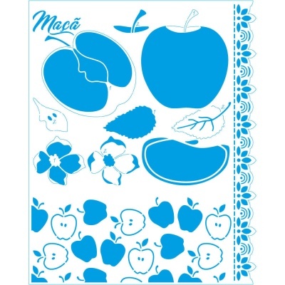 Stencil - Kit Cozinha - Maçã Ref.: STR-243