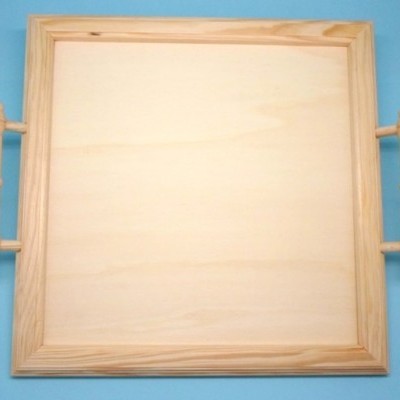 Tabuleiro pinho asa torneada p/4 azulejos (30x30cm) 9301.30x30