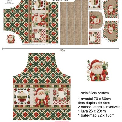 Tecido Painel Eva&Eva Avental c/0,64x1,50mt  T 4747