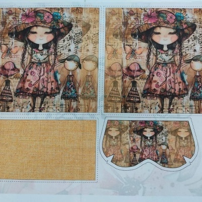 Tecido "Whish" painel Boneca FC1451
