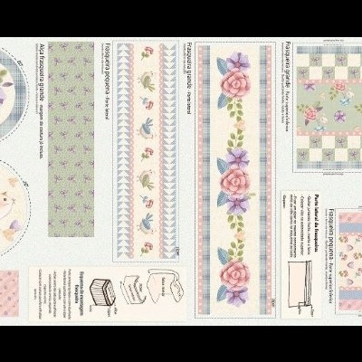 Painel Tecido Fuxicos e Fricotes FRASQUEIRA PASSARINHOS   PSS013