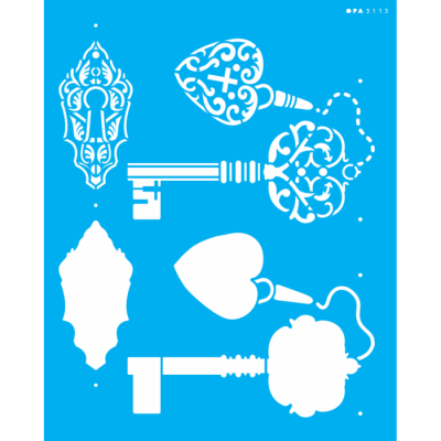 STENCIL OPA 20X25 STEAMPUNK ART CHAVES 3113