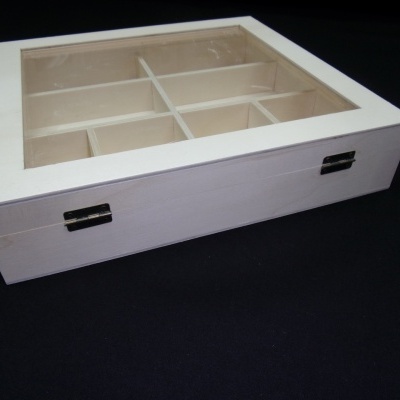 Caixa 32x30x7cm c/div. e vid.acríl. C3230