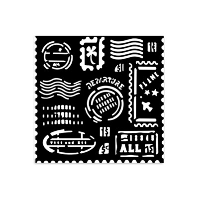 Stencil 12X12cm - Art of Travelling - stamps  KSTDS 01