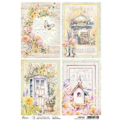 Papel de arroz A4 Flower shop cards CIAO BELLA CBRP452