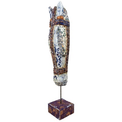 Cabeça de cavalo 47x11x10cm Cadence c/suporte 12x12x6cm 3079