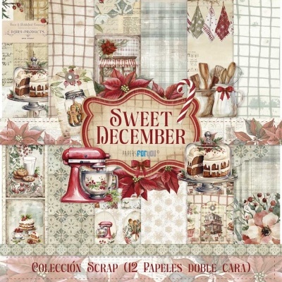 BLOCO 12 PAPEIS SCRAP 30,5x31,8cm SWEET DECEMBER PFY-15318  341044