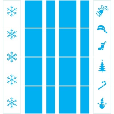Stencil 20x20cm Natal - Barras Natalinas Ref.: STXXN-017